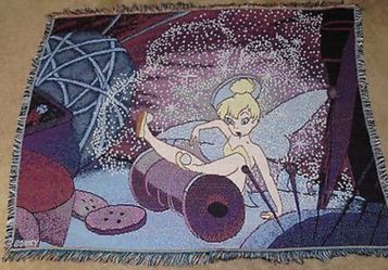 Tinker bell vintage tapestry throw blanket