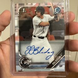2019 Bowman Chrome 1st Prospect Auto JJ Bleday Rookie RC Miami Marlins