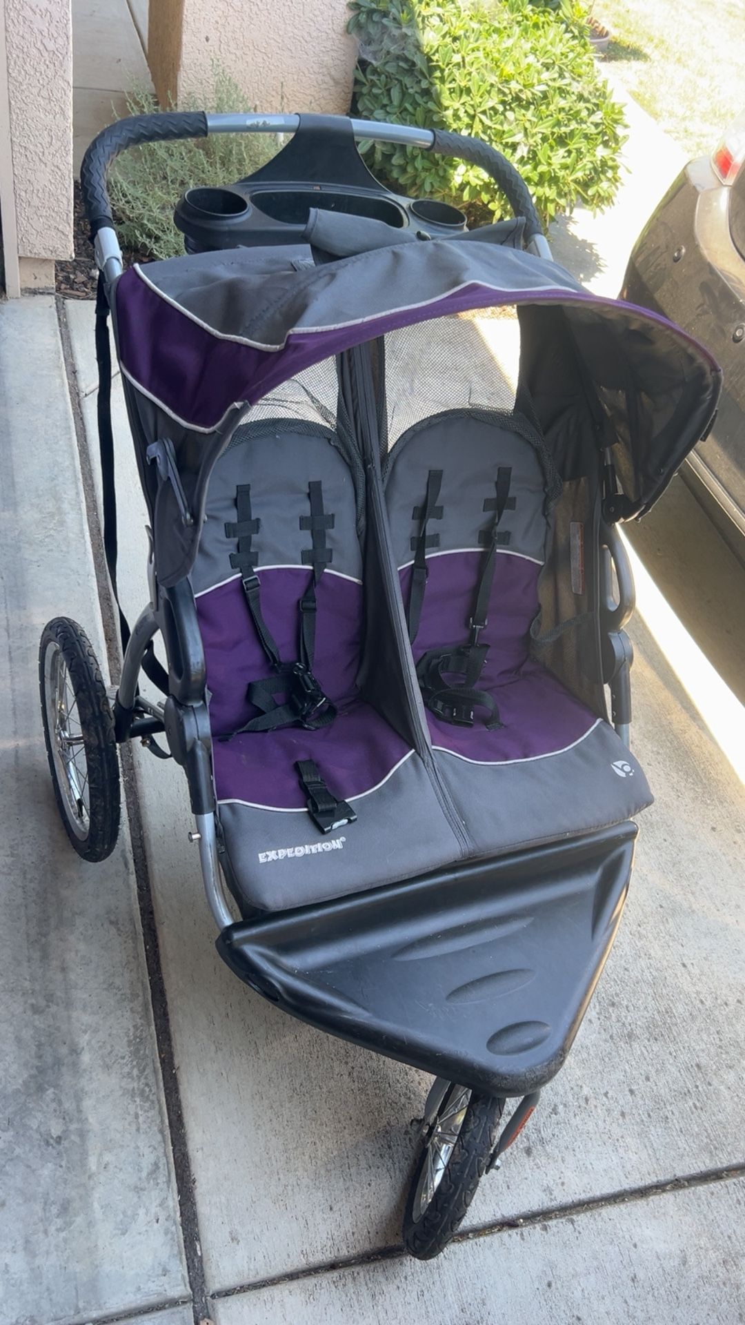 Baby Trend Jogger - 2 Kids - Gray / Purple 