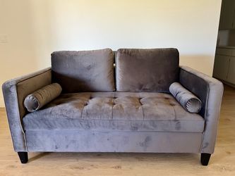 Velvet loveseat couch