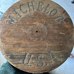 Vintage Rare MICHELOB USA Large Wooden Barrel Lid