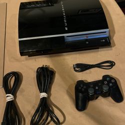 Sony Playstation 3 PS3 Fat Console 80GB w/ Cords & Controller