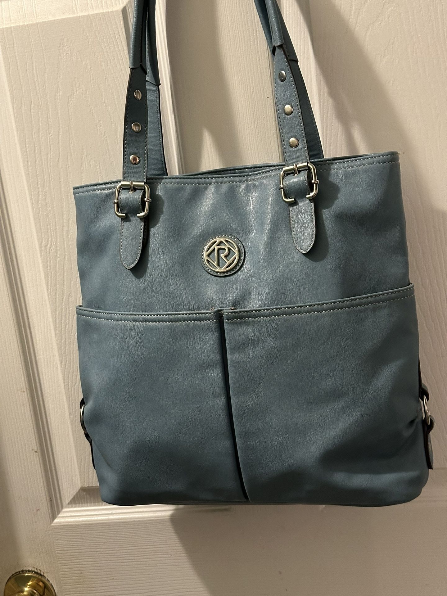Relic By Fossil Baby Blue Large Tote Purse 13”X13”X3 1/2” Depth Good Condition