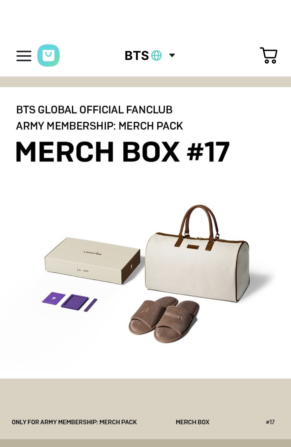 BTS merch Box #17