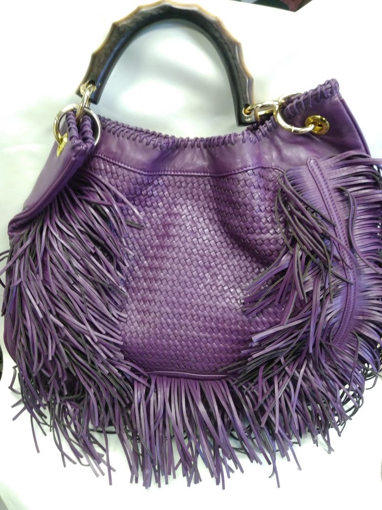 Purple Fringe large handbag