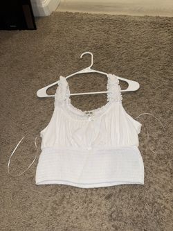 Cute Crop Top Tank Top ( white )