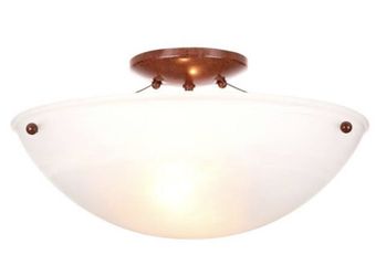 Hampton Bay 15 inches 2 lights Semi-Flush Mount with Faux Alabaster Glass Shade.