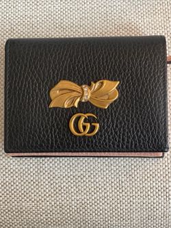 Authentic Gucci GG Marmont Bow Compact Wallet