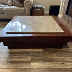 Marble and Wood Coffee Table w/ Drawers MUST SELL