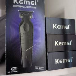 KEMEI 2299 Professional Hair/Beard Trimmer for Men, Zero Gapped Hair Clippers for Barbers, Cordless