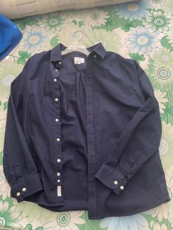 Mocotono Oxford Button Down Shirt Navy Size Small