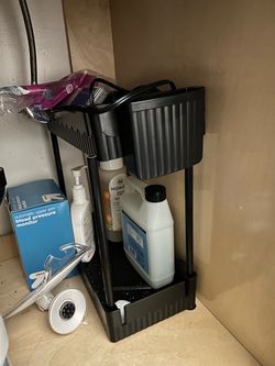 Black 2-Tier Under Sink Organizer Rack