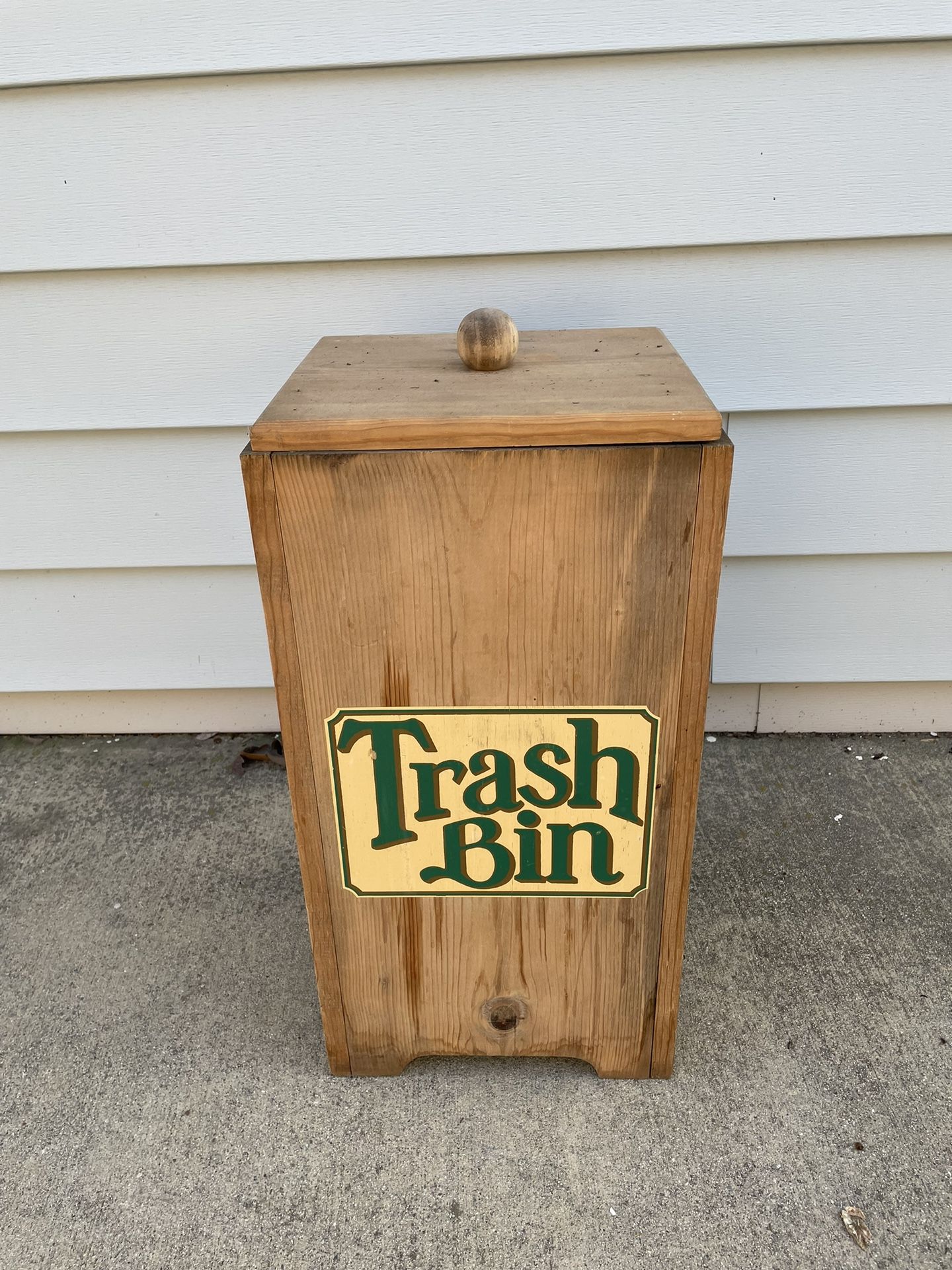 Vintage Wood Trash Bin