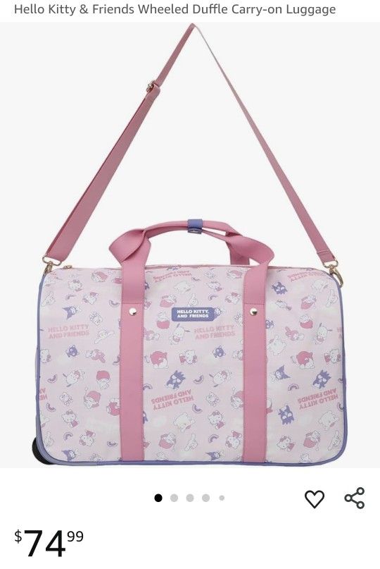Hello Kitty & Friends Wheeled Duffle Carry on Luggage