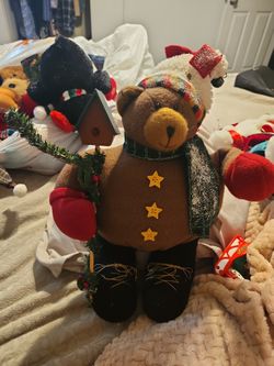 Vintage 80's Christmas Bear Sand Snow Scarf Brand New With Tags Asking 15 