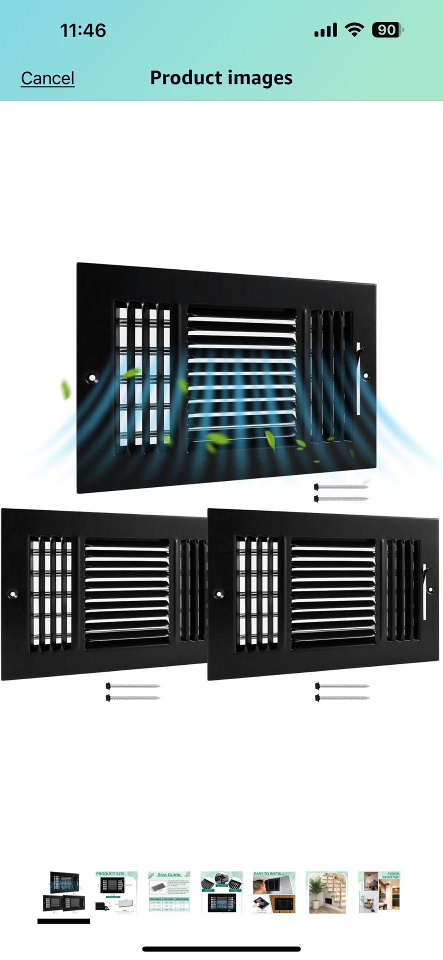Air Ceiling Vent Covers 3 Way 10 x 6'' Sidewall Wall Ceiling Register Air Conditioner Vent Cover Solid Steel HVAC Cover for Home, Bathroom, Office, To