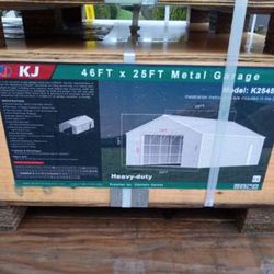 AllMetal K2545W 46' by 25' Steel Garage Building. New In Crate!