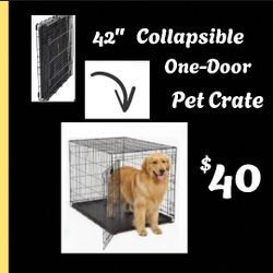 42"L Collapsible Single-Door Dog Pet Crate Cage