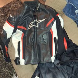 Alpinestars Motorcycle Leather Jacket Size 46