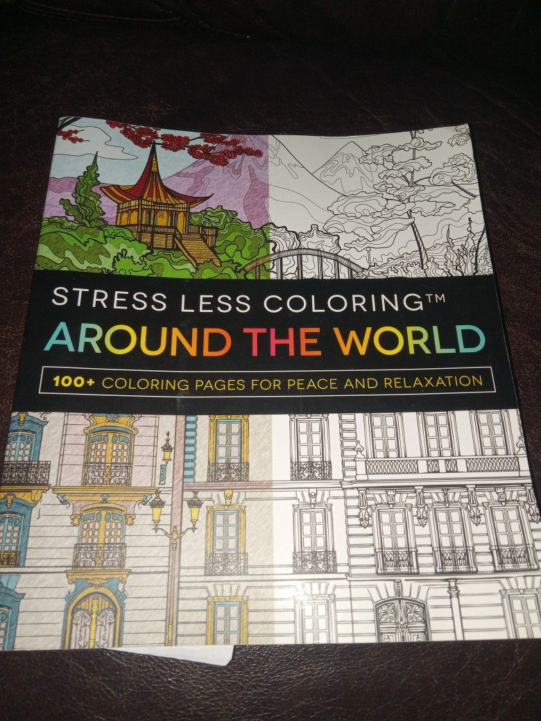 Stress Less Coloring Around The World Book