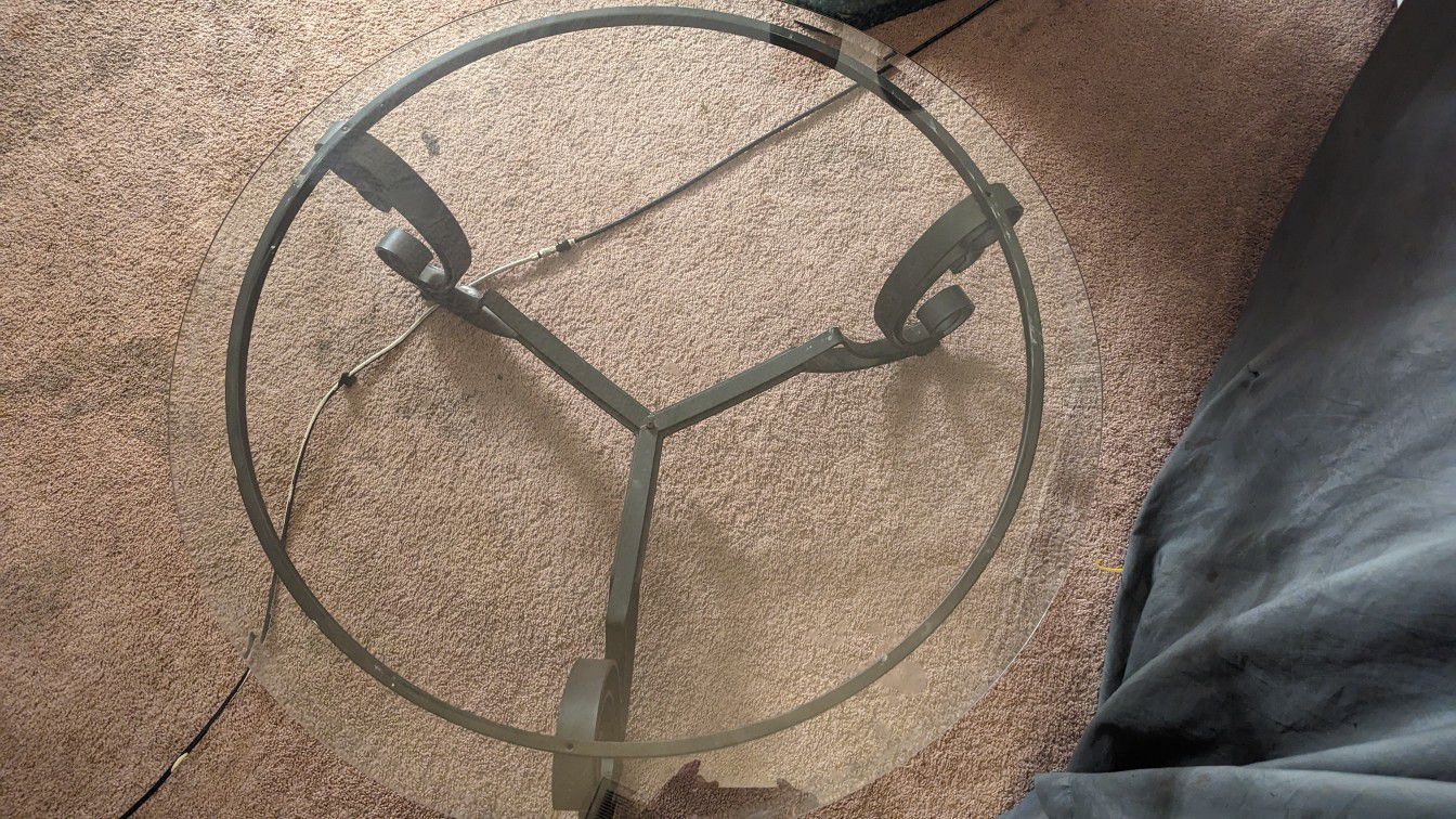 Wrought Iron Glass Table 