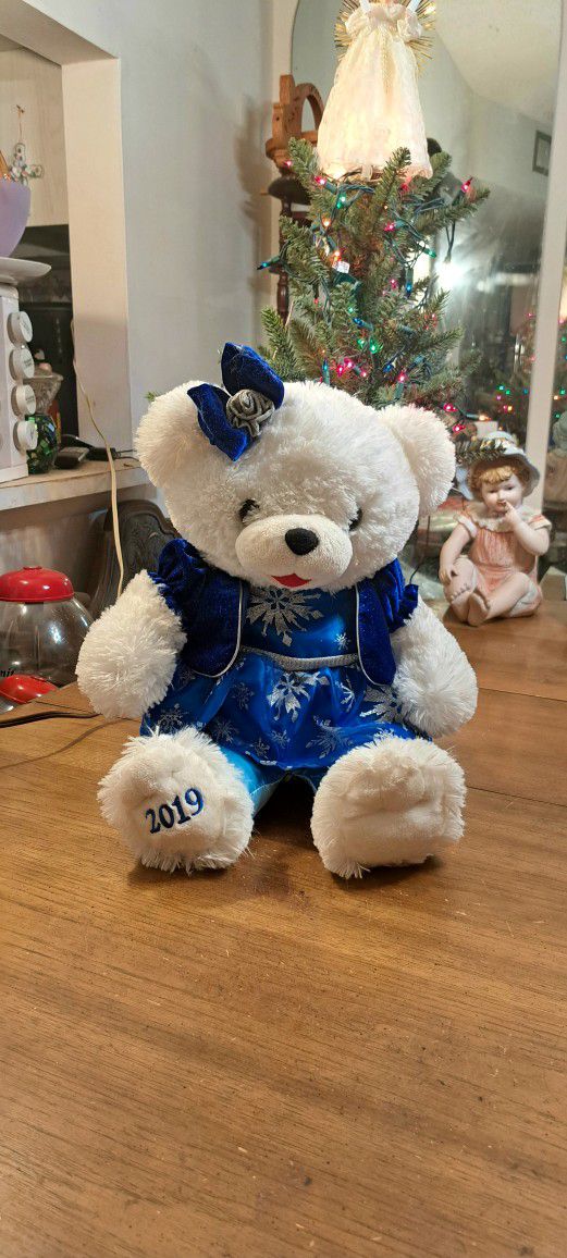 2019 Dan Dee " Snowflake Teddy " Christmas Girl Teddy Bear Blue & White Large 20"