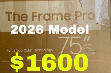 SAMSUNG 75” THE FRAME PRO 2026 – $1,600!