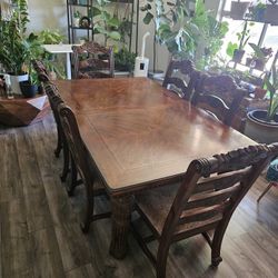 Large Table And Six Chairs With Sideboard