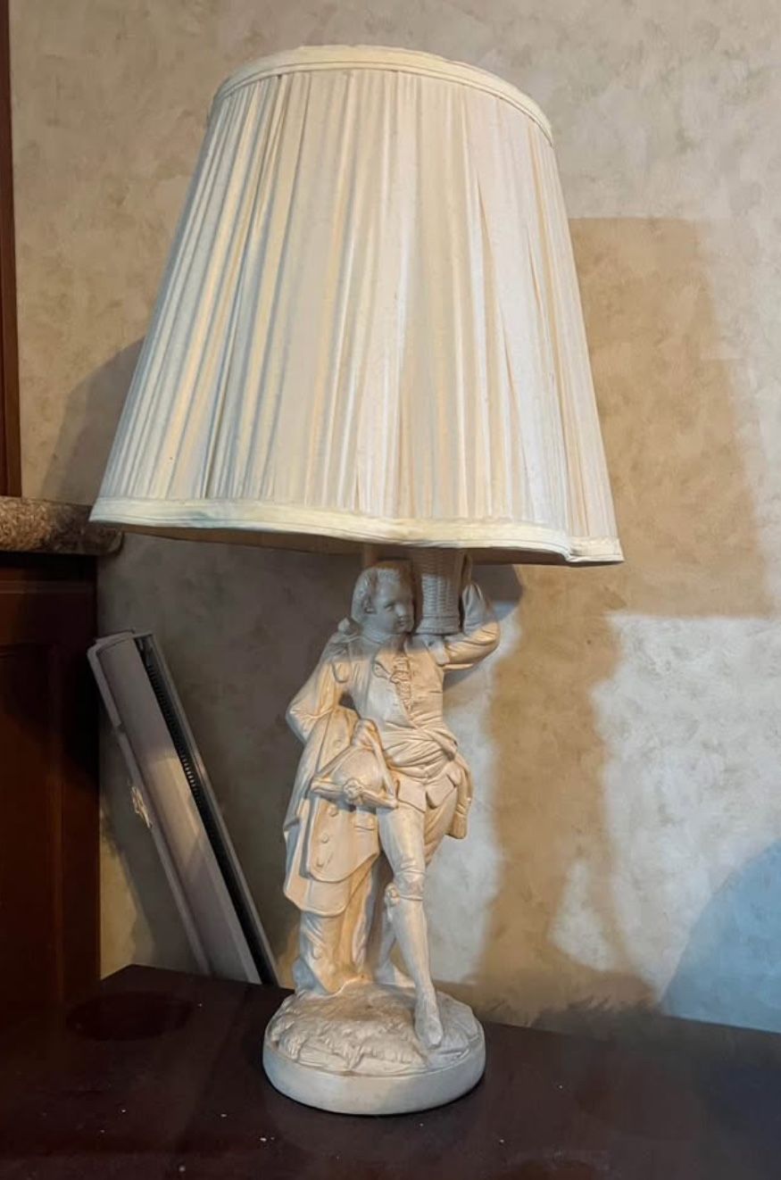 Antique Lamp Figure w/ Shade