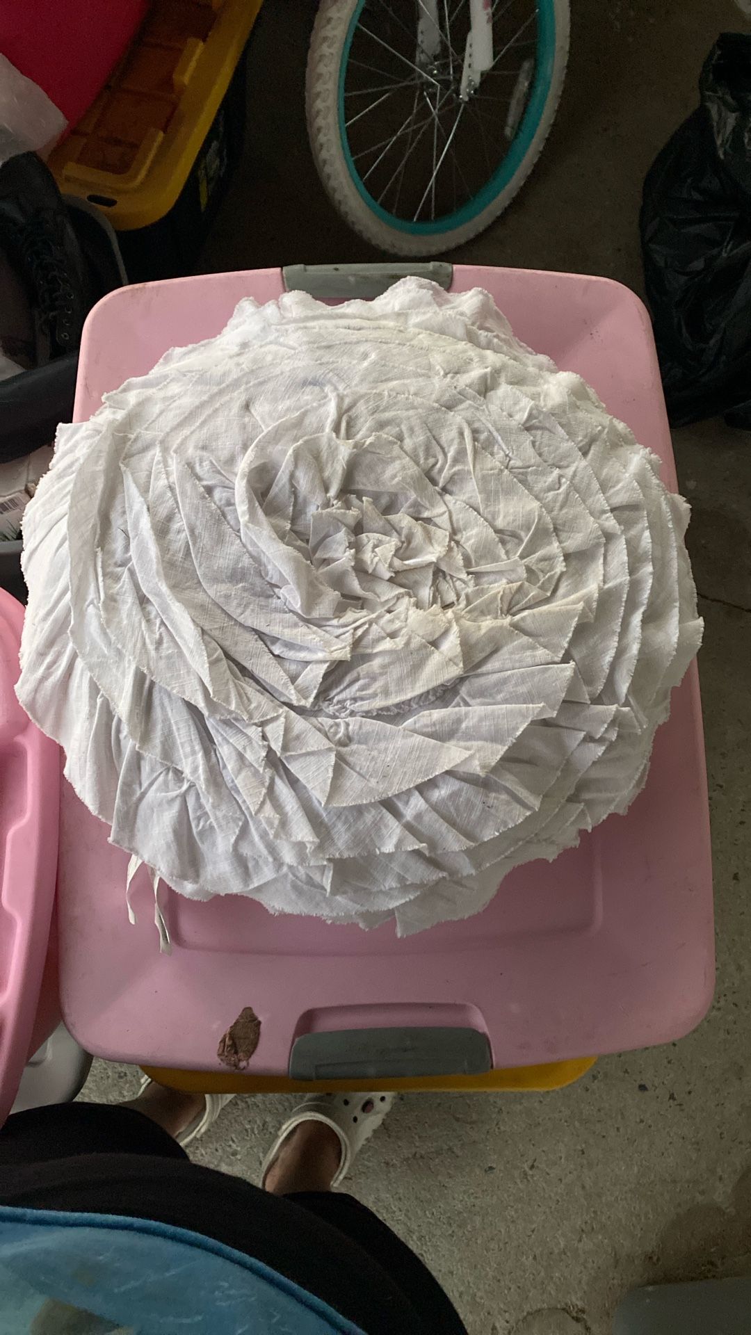 White rose pillow
