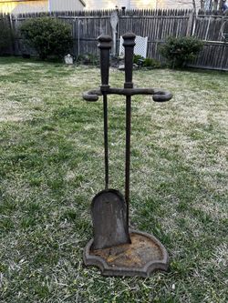 Cast Iron Antique Fireplace Tool Set