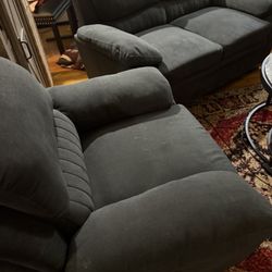 Dark Gray Loveseat & Armchair
