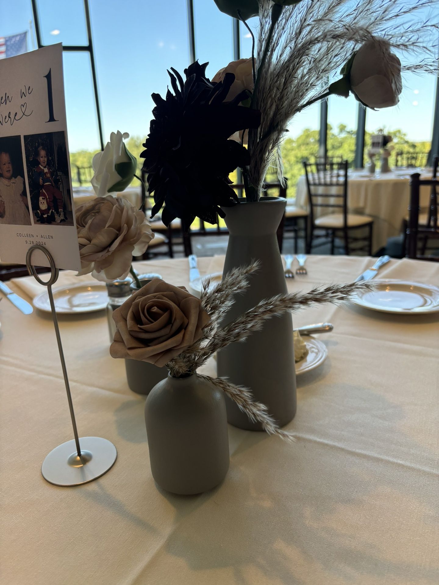 3 Grey vases - 23 Sets