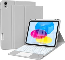 Compatible for iPad A16 Case with Keyboard 11th /10th Generation 2025/2022, Multi-Touch Trackpad, 7 Color Backlit, Detachable Bluetooth Keyboard for i