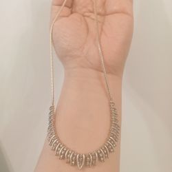 Vintage sterling silver gold veirmel and diamonds Necklace