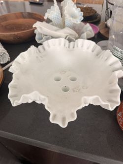 Fenton White Epergne Bottom