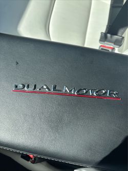 OEM Tesla Dual Motor Performance Badge with Redline