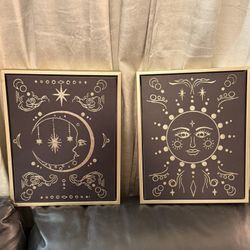 Sun and Moon tarot canvas