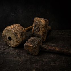 Rare Antique Burl Wood Mallet Lot Rustic Primitive Farm Tools - Collectible