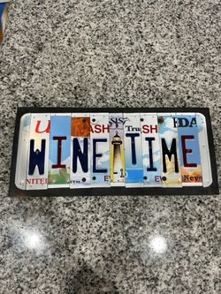Wine Time License Plate Sign
