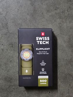 Swiss Tech Olive Green 500 Lumen Rechargeable EDC Clip Work Light