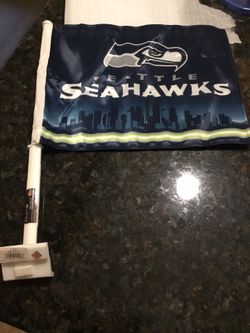 New  -  NFL - SEATTLE SEAHAWKS - Vehicle Window Flags.     Have Two Available.      $5 Each