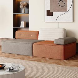 79.9" Modular Sofa Couch, Modern 3-Seater Sectional with Detachable Backrest, Deep Seating Comfortable Sofa for Living Room, Apartment, or Office, Mul