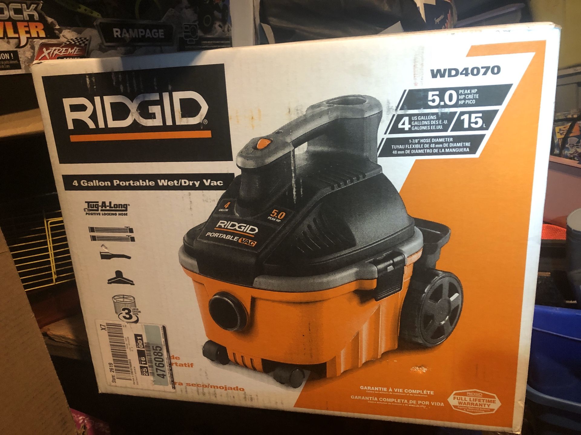 BRAND NEW IN BOX- RIDGID WD4070 4 Gallon Portable Vacuum for Sale in ...