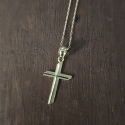 10K Yellow Gold Cross Pendant with 10K Chain – 18"