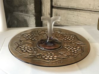 Vintage Amethyst by Imperial sandwich tray with handle