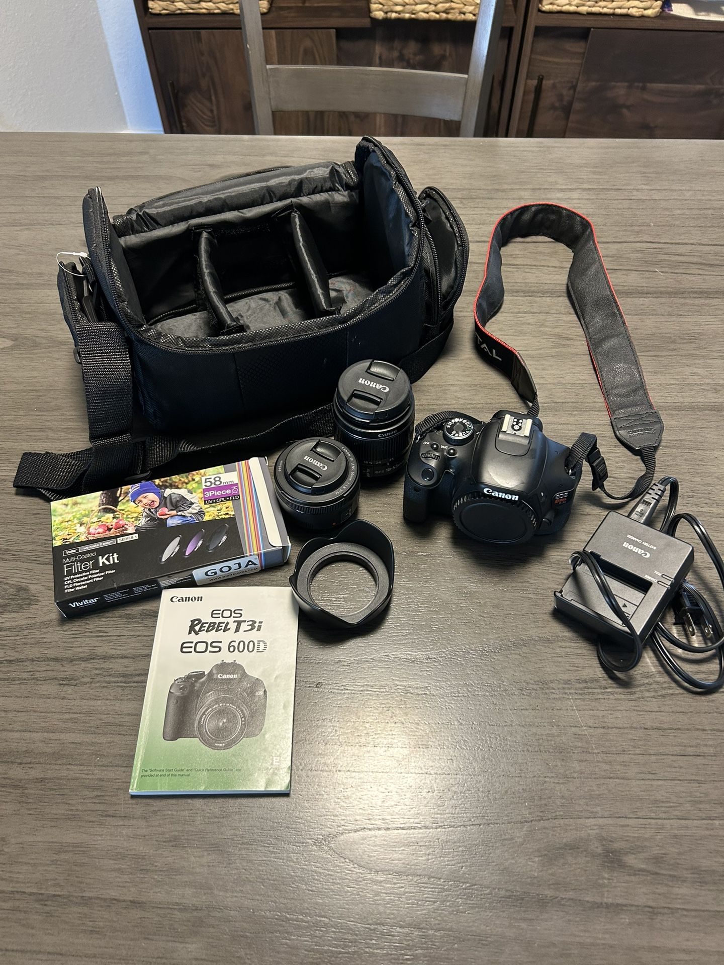 Canon DSLR ROS Rebel T3i w/ 2 Lenses & Accessories