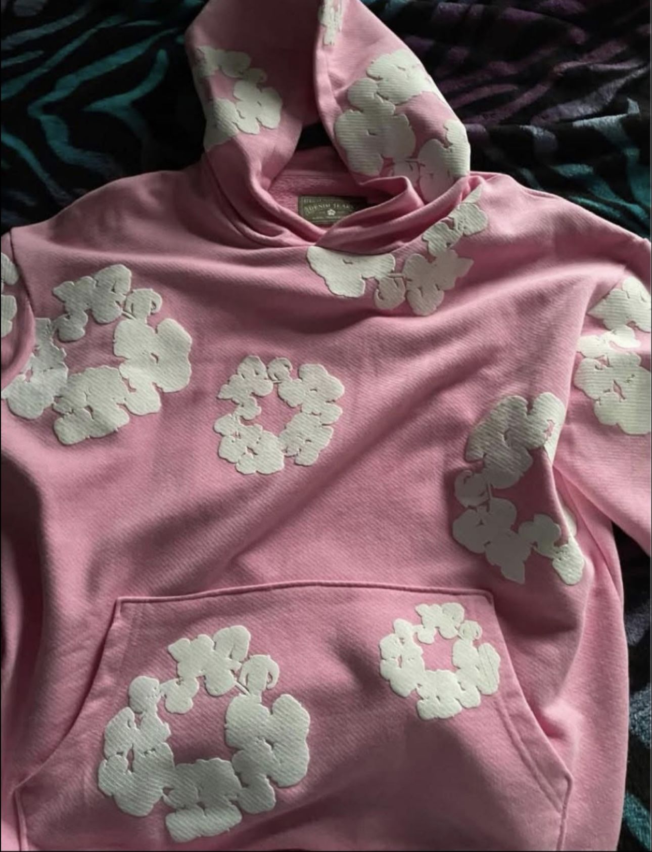 Pink denim tears hoodie