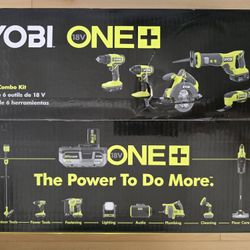 Ryobi One+ 18v 6 Tool Set with 2x Battery Charger and Bag