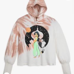 NWT Disney Aladdin Princess Jasmine Semi Crop Hoodie Hoody Tie Dye Box Medium M